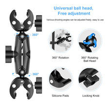 Load image into Gallery viewer, PULUZ Motorcycle Dualheads Crab Clamp Handlebar Fixed Mount for GoPro and Other Action Cameras