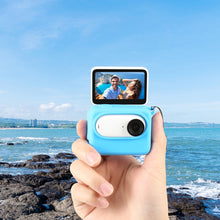 Load image into Gallery viewer, For Insta360 GO 3 PULUZ Camera Charging Case Silicone Case with Lens Cap &amp; Strap, Silicone Case with Lens Cap(Black), Silicone Case with Lens Cap(Blue)