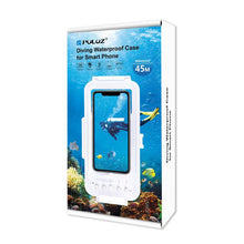 Load image into Gallery viewer, PULUZ 45m/147ft Waterproof Diving Case Photo Video Taking Underwater Housing Cover for iPhone 14 Series, iPhone 13 Series, iPhone 12 Series, iPhone 11 Series, iPhone X Series, iPhone 8 &amp; 7, iPhone 6s, iOS 13.0 or Above Version iPhone