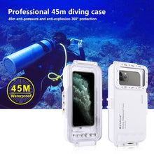 Load image into Gallery viewer, PULUZ 45m/147ft Waterproof Diving Case Photo Video Taking Underwater Housing Cover for iPhone 14 Series, iPhone 13 Series, iPhone 12 Series, iPhone 11 Series, iPhone X Series, iPhone 8 &amp; 7, iPhone 6s, iOS 13.0 or Above Version iPhone