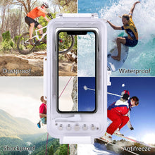 Load image into Gallery viewer, PULUZ 45m/147ft Waterproof Diving Case Photo Video Taking Underwater Housing Cover for iPhone 14 Series, iPhone 13 Series, iPhone 12 Series, iPhone 11 Series, iPhone X Series, iPhone 8 &amp; 7, iPhone 6s, iOS 13.0 or Above Version iPhone