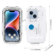 Load image into Gallery viewer, PULUZ 40m/130ft Waterproof Diving Case for iPhone 16 / 15 / 15 Pro / 14 / 14 Pro / 13 / 13 Pro / 12 / 12 Pro, with One-way Valve Photo Video Taking Underwater Housing Cover, For iPhone 14 / 14 Pro
