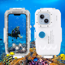 Load image into Gallery viewer, PULUZ 40m/130ft Waterproof Diving Case for iPhone 16 / 15 / 15 Pro / 14 / 14 Pro / 13 / 13 Pro / 12 / 12 Pro, with One-way Valve Photo Video Taking Underwater Housing Cover, For iPhone 14 / 14 Pro