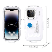 Load image into Gallery viewer, PULUZ 40m/130ft Waterproof Diving Case for 15 Pro Max / 15 Plus / iPhone 14 Plus / 14 Pro Max / 13 Pro Max / 12 Pro Max / 11 Pro Max, with One-way Valve Photo Video Taking Underwater Housing Cover, For iPhone 14 Plus / 14 Pro Max