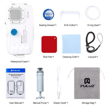 Load image into Gallery viewer, PULUZ 40m/130ft Waterproof Diving Case for 15 Pro Max / 15 Plus / iPhone 14 Plus / 14 Pro Max / 13 Pro Max / 12 Pro Max / 11 Pro Max, with One-way Valve Photo Video Taking Underwater Housing Cover, For iPhone 14 Plus / 14 Pro Max