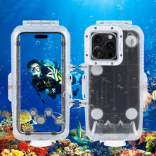Load image into Gallery viewer, For iPhone 16 Pro Max PULUZ 40m/130ft Waterproof Diving Case with One-way Valve Photo Video Taking Underwater Housing Cover, For iPhone 16 Pro Max (Transparent)