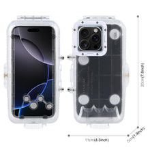 Load image into Gallery viewer, For iPhone 16 Pro Max PULUZ 40m/130ft Waterproof Diving Case with One-way Valve Photo Video Taking Underwater Housing Cover, For iPhone 16 Pro Max (Transparent)