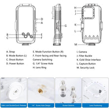 Load image into Gallery viewer, For iPhone 16 Pro Max PULUZ 40m/130ft Waterproof Diving Case with One-way Valve Photo Video Taking Underwater Housing Cover, For iPhone 16 Pro Max (Transparent)