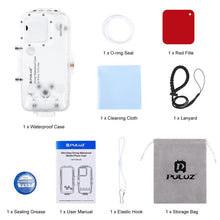 Load image into Gallery viewer, For iPhone 16 Pro Max PULUZ 40m/130ft Waterproof Diving Case with One-way Valve Photo Video Taking Underwater Housing Cover, For iPhone 16 Pro Max (Transparent)