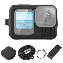 Load image into Gallery viewer, For GoPro HERO13 Black PULUZ Silicone Protective Case Side Interface Cover with Wrist Strap &amp; Lens Cover, For GoPro HERO13 Black Silicone Case + Side Cover
