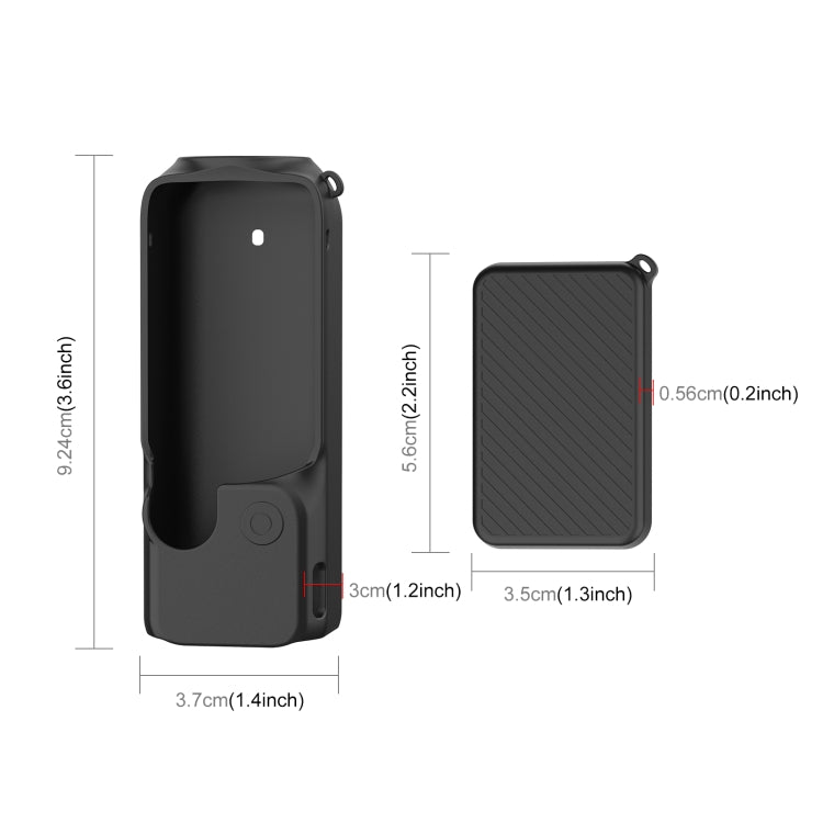 For DJI OSMO Pocket 3 PULUZ  2 in 1 Silicone Cover Case Set with Strap, Silicone Cover(Blue), Silicone Cover(Black), Silicone Cover(Grey)