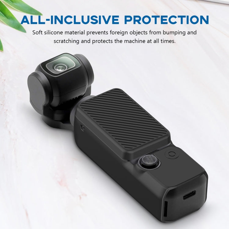 For DJI OSMO Pocket 3 PULUZ  2 in 1 Silicone Cover Case Set with Strap, Silicone Cover(Blue), Silicone Cover(Black), Silicone Cover(Grey)