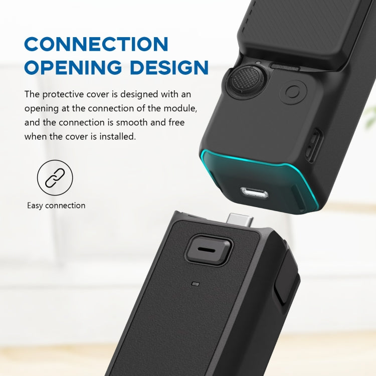 For DJI OSMO Pocket 3 PULUZ  2 in 1 Silicone Cover Case Set with Strap, Silicone Cover(Blue), Silicone Cover(Black), Silicone Cover(Grey)