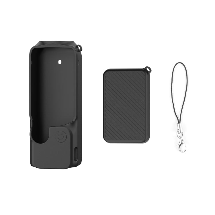 For DJI OSMO Pocket 3 PULUZ  2 in 1 Silicone Cover Case Set with Strap, Silicone Cover(Blue), Silicone Cover(Black), Silicone Cover(Grey)