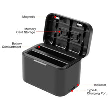 Load image into Gallery viewer, For Insta360 X4 PULUZ Battery Charging Box Battery &amp; Memory Card Storage Case, Battery Charging Box