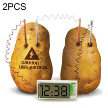 Load image into Gallery viewer, DIY Novel Green Science Potato Digital Clock Educational Kit with 2 inch LCD Screen (Potato NOT Included), Potato Digital Clock
