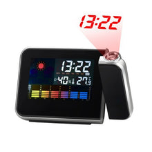 Load image into Gallery viewer, Multifunctional Digital Color LCD Display LED Projection Alarm Clock with Weather Station / Temperature / Humidity / Calendar, LED Projection Alarm Clock