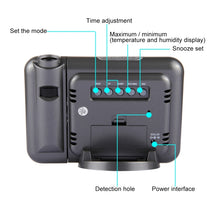 Load image into Gallery viewer, Multifunctional Digital Color LCD Display LED Projection Alarm Clock with Weather Station / Temperature / Humidity / Calendar, LED Projection Alarm Clock