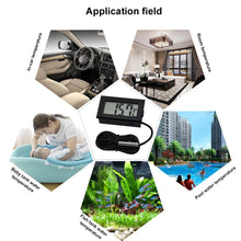 Load image into Gallery viewer, Mini LCD Digital Thermometer for Fridge Freezer, Insert Size 46mm x 26.6mm, Cable Length 1m, PT-2