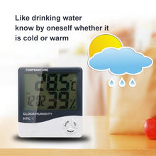 Load image into Gallery viewer, 3.8 inch LCD Digital Temperature &amp; Humidity Meter with Clock / Calendar (HTC-1), HTC-1