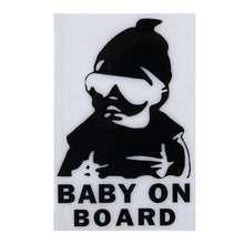 Load image into Gallery viewer, Baby On Board Pattern Vinyl Car Sticker, Size: 20cm x 13cm, Black, Grey, White