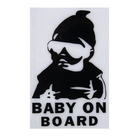 Baby On Board Pattern Vinyl Car Sticker, Size: 20cm x 13cm, Black, Grey, White