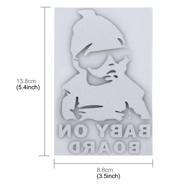 Baby On Board Pattern Vinyl Car Sticker, Size: 20cm x 13cm, Black, Grey, White