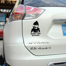 Load image into Gallery viewer, Baby On Board Pattern Vinyl Car Sticker, Size: 20cm x 13cm, Black, Grey, White
