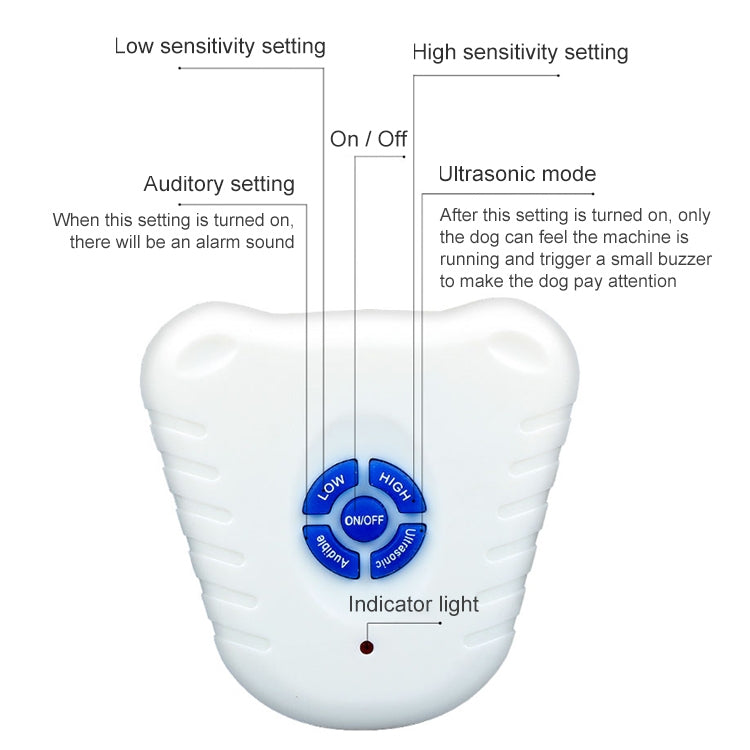 Ultrasonic Bark Stop Collar, (White)