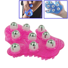 Load image into Gallery viewer, Thickened Palm-shaped Handheld Ball Meridian Massager, Nine balls Magenta, Nine balls Blue