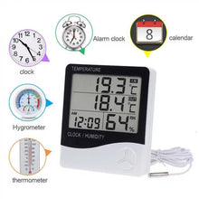 Load image into Gallery viewer, Outdoor / Indoor LCD Digital Electronic Thermometer Hygrometer Alarm Clock, THC-03A