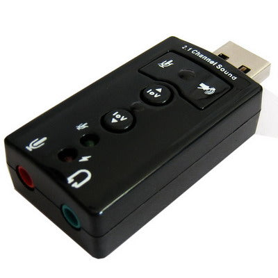 2.1 Channel USB Sound Adapter, Plastic 2.1 Channel Black