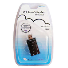 Load image into Gallery viewer, 2.1 Channel USB Sound Adapter, Plastic 2.1 Channel Black