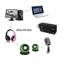 Load image into Gallery viewer, 2.1 Channel USB Sound Adapter, Plastic 2.1 Channel Black