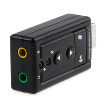 Load image into Gallery viewer, External USB 2.0 7.1 Channel 3D Virtual Audio Sound Card Adapter, Plastic 7.1 Channel Black