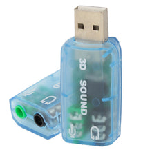 Load image into Gallery viewer, USB DSP 5.1 External Sound Card Adapter Mono Channel, Plastic 5.1 Channel Blue