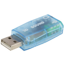 Load image into Gallery viewer, USB DSP 5.1 External Sound Card Adapter Mono Channel, Plastic 5.1 Channel Blue