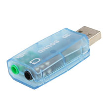 Load image into Gallery viewer, USB DSP 5.1 External Sound Card Adapter Mono Channel, Plastic 5.1 Channel Blue