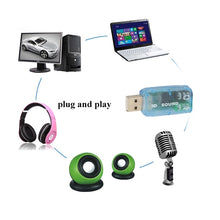 Load image into Gallery viewer, USB DSP 5.1 External Sound Card Adapter Mono Channel, Plastic 5.1 Channel Blue