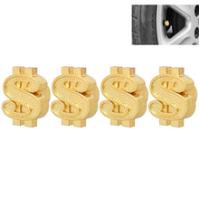Load image into Gallery viewer, Universal 8mm Dollar Style Plastic Car Tire Valve Caps, Pack of 4, Dollar Style