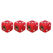 Load image into Gallery viewer, Universal 8mm Dice Style Plastic Car Tire Valve Caps, Pack of 4, Dice Shape 3 Magenta, Dice Shape 3, Dice Style 3