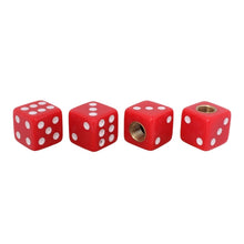 Load image into Gallery viewer, Universal 8mm Dice Style Plastic Car Tire Valve Caps, Pack of 4, Dice Shape 3 Magenta, Dice Shape 3, Dice Style 3