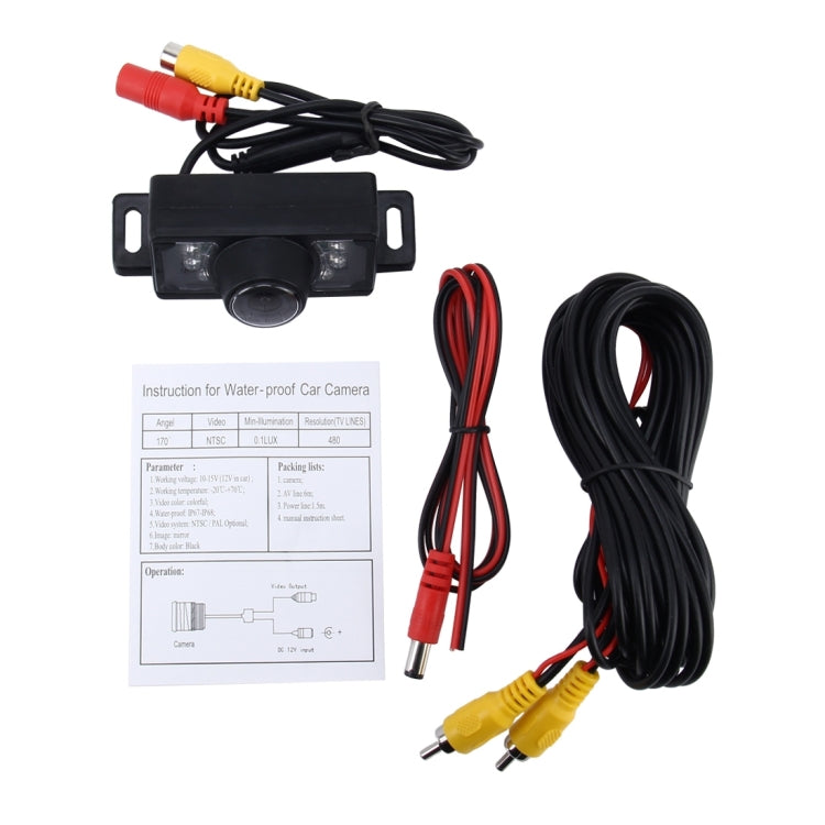 7 LED IR Infrared Waterproof Night Vision Rear View Camera for Car GPS, Wide viewing angle: 170 degree (DM320P), DM320P