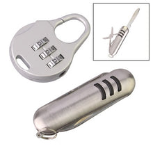 Load image into Gallery viewer, 3 Digits Portable Mini Combination Lock / Tool Knife, Combination Lock