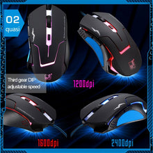 Load image into Gallery viewer, T7 Wired 3 Color Changeable 1200 DPI 1600DPI 2400DPI Gaming USB Optical Mouse, T7