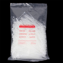 Load image into Gallery viewer, 10cm Self-Locking Nylon Cable Wire Zip Ties (1000pcs in one packing, the price is for 1000pcs), 3mm x 100mm White