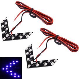 14 LED 3528 SMD Arrows Light for Car Side Mirror Turn Signal, Pairs, Universal Blue, Universal Yellow, Universal Red, 2 PCS, Universal Pink Light