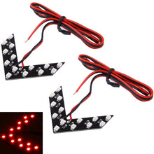 Load image into Gallery viewer, 14 LED 3528 SMD Arrows Light for Car Side Mirror Turn Signal, Pairs, Universal Blue, Universal Yellow, Universal Red, 2 PCS, Universal Pink Light