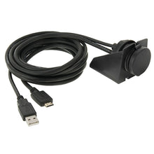Load image into Gallery viewer, USB 2.0 &amp; Mini HDMI (Type-C) Male to USB 2.0 &amp; HDMI (Type-A) Female Adapter Cable with Car Flush Mount, Length: 2m, USB 2.0 &amp; Mini HDMI Male to USB 2.0 &amp; HDMI Female