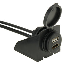 Load image into Gallery viewer, USB 2.0 &amp; Mini HDMI (Type-C) Male to USB 2.0 &amp; HDMI (Type-A) Female Adapter Cable with Car Flush Mount, Length: 2m, USB 2.0 &amp; Mini HDMI Male to USB 2.0 &amp; HDMI Female